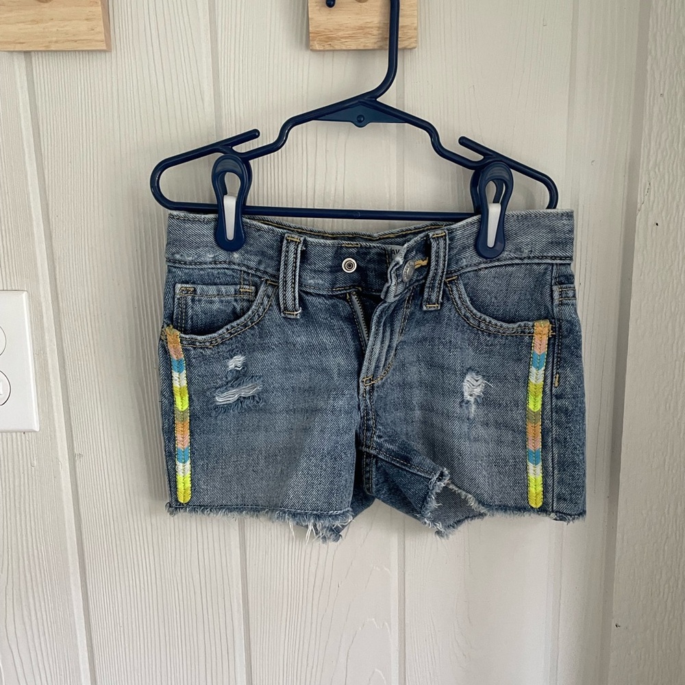 Denim Shorts with Colorful Accents